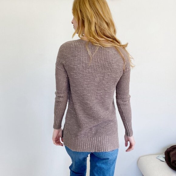 American Eagle Knit Brown Long Sleeve Sweater Small - Picture 2 of 3
